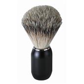 ERBE - Escova de barbear - Pincel de barbear de pelo de texugo, pega de metal preto mate