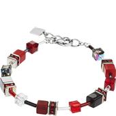 Coeur de Lion - Armbänder - Geo Cube Armband Rot-Grau