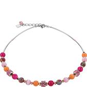 Coeur de Lion - Halsketten - Swarovski Kristalle & Achat & Strass Collier Pink-Orange