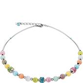 Coeur de Lion - Halsketten - Swarovski Kristalle & Tigerauge Collier Multicolor Pastell