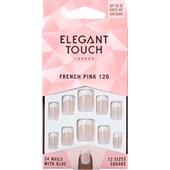 Elegant Touch - Uñas postizas - Natural French 126 Pink Short