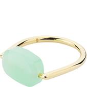 Gab & Ty by Jana Ina - Ringe - Ring Floating Stone, olivenfarvet sten, gulgylden plated