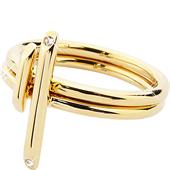 Gab & Ty by Jana Ina - Ringe - Smykkesæt stave Ring med hvide krystalsten, gulgylden plated