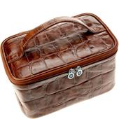 Hans Kniebes - Coccodrillo - Beauty-Case, Büffel-Kalbleder Croco-Prägung, 265 x 165 x 140 mm
