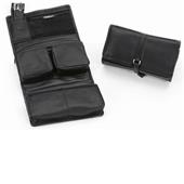 Hans Kniebes - Trousses de toilette - Trousse de toilette repliable avec étui de manucure (3 pièces), cuir vachette véritable, 300 x 90 x 190 mm