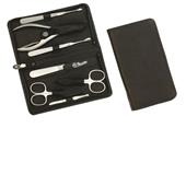 Hans Kniebes - Manicure-Etuis - 7-Piece Stainless Full-Grain Amalfi Cowhide Leather Manicure Case