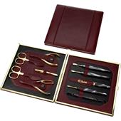 Hans Kniebes - Manicure-Etuis - 10-Piece Gold-Plated Full-Grain Nappa Cowhide Leather Manicure Case