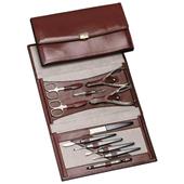 Hans Kniebes - Manicure-Etuis - 11-Piece Full-Grain Nappa Cowhide Leather Manicure Case