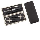 Hans Kniebes - Manicure-Etuis - 5-Piece Nickel-Plated Full-Grain Nappa Cowhide Manicure Case