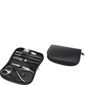 Hans Kniebes - Manicure-Etuis - 7-Piece Nickel-Plated Full-Grain Nappa Cowhide Leather Manicure Set with Zip