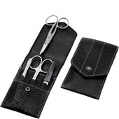 Hans Kniebes - Manicure-Etuis - 4-Piece Stainless Full-Grain Shrunken Cowhide Leather Manicure Case