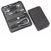 Hans Kniebes - Manicure-Etuis - 6-Piece Stainless Full-Grain Shrunken Cowhide Leather Manicure Case