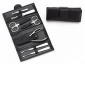 Hans Kniebes - Manicure-Etuis - 7-Piece Stainless Full-Grain Amalfi Cowhide Leather Manicure Case
