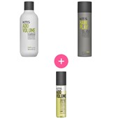 KMS - Addvolume - KMS Addvolume Shampoo 300 ml + Leave-in Conditioner 150 ml + Hairplay Dry Wax 75 ml