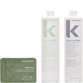 Kevin Murphy - K.Men - Kevin Murphy K.Men Stimulate Me Wash 1000 ml + Stimulate Me Rinse 1000 ml + Style & Control Free Hold 30 g