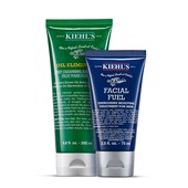 Kiehl's - Hudrensning - Kiehl's Ansigtspleje Cleansing Exfoliating Face Wash 200 ml + Fugtighedspleje Facial Fuel Energizing Moisture Treatment  75 ml