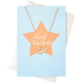 Orelia - Biglietti regalo - Biglietto Best Teacher, catenina con stelle