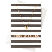 Orelia - Biglietti regalo - Biglietto Congratulations, catenina con anello