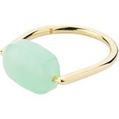 Gab & Ty by Jana Ina - Ringe - Ring Floating Stone, olivefarbener Stein, gelbgold plattiert