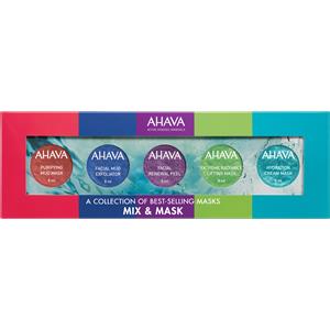 Image of Ahava Geschenke & Sets Sets Mask Set Purifying Mud Mask 8 ml + Facial Mud Exfoliator 8 ml + Facial Renewal Peel 8 ml+ Extreme Radiance Lifting Mask 8 ml + Hydration Cream Mask 8 ml 1 Stk.
