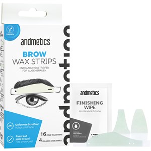 Andmetics Gesichtspflege Wachsstreifen Brow Wax Strips Men 8 X Brow Wax Strips + 8 X Additional Wax Strips + 4 X Calming Care Wipes 1 Stk.