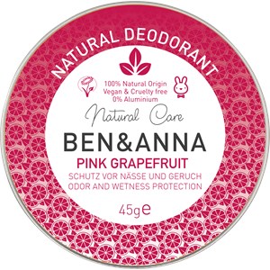 BEN&ANNA Soin Deodorant Cream Natural Deodorant Cream Pink Grapefruit 45 G