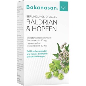 Image of Bakanasan Gesundheitsprodukte Beruhigung und Nervenkraft Beruhigungs-Dragees Baldrian & Hopfen 80 Stk.