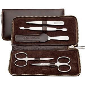 ERBE - Manicure sets - 7-Piece Manicure Case with Zip Brown