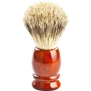 ERBE - Escova de barbear - Pincel de barbear de pelo de texugo, pega de metal prateada brilhante