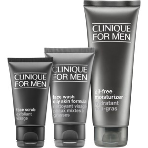 Clinique Gesichtsreiniger Geschenkset Ölfreie Feuchtigkeitscreme 100ml + Gesichtspeeling 30ml + Face Wash Oily Skin Formula 50ml 1 Stk.