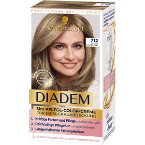Diadem Soin Des Cheveux Coloration 712 Blond Cendré Moyen Crème De Couleur 3in1 170 Ml
