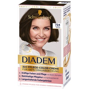 Diadem Soin Des Cheveux Coloration 724 Brun Foncé Crème De Couleur 3in1 170 Ml