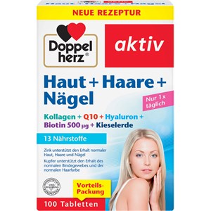 Doppelherz - Skin, Hair, Nails - Haut + Haare + Nägel Tabletten Kollagen + Q10 + Hyaluron + Biotin + Kieselerde