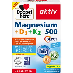 Doppelherz - Immunsystem & Zellschutz - Magnesium 500 + D3 + K2 DEPOT