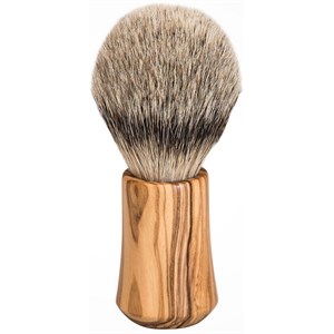 ERBE - Shaving brushes - Shaving brush silver tip & badger hair olive wood