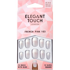 Elegant Touch - Kunstige negle - Natural French 103 Pink Medium