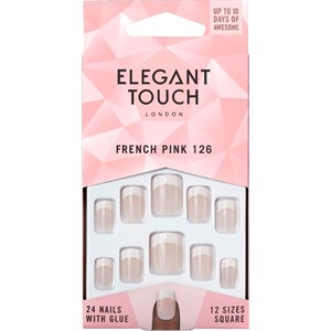 Elegant Touch Ongles Faux Ongles Natural French 126 Pink Short 24 Stk.