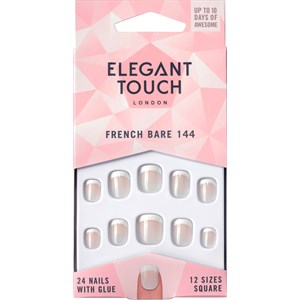 Elegant Touch - Uñas postizas - Natural French 144 Bare Extra Short