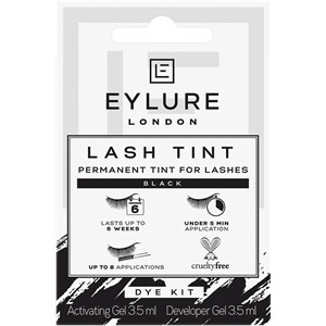 Eylure Augen Wimpern Lash Tint Dye Kit Black Activating Gel 3,5 Ml + Developer Gel 3,5 Ml + Mascara Brush Applicator + Instruction 7 Ml