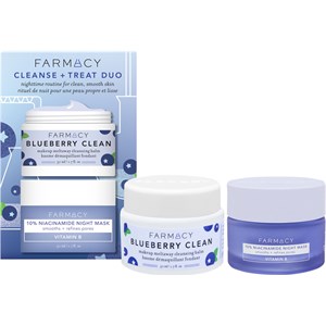 Farmacy Beauty Soin Cleansing Cleanse + Treat Duo Blue Berry Clean Makeup Meltaway Cleansing Balm 50 Ml + 10% Niacinamide Night Mask 50 Ml 2 X 50 Ml