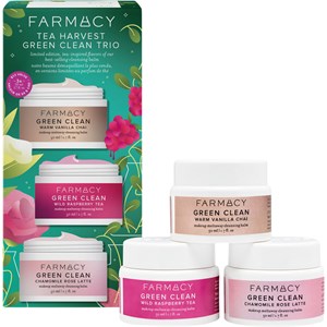 Farmacy Beauty Soin Cleansing Tea Harvest Green Clean Trio Makeup Meltaway Cleansing Balm WARM VANILLA CHAI + Makeup Meltaway Cleansing Balm WILD RASP