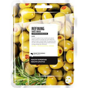Farmskin - Masken - Superfood For Skin Refining Sheet Mask Olive