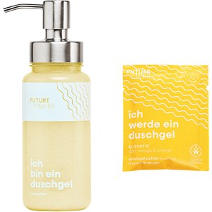 FUTURE STORIES Körperpflege Duschgel Mango & Orange Starterset Duschgel Shampoo Pulver Refill + Pumpspender 3 X 1 Stk.