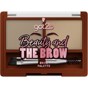 GOT2B - Augen - Beauty And The Brow 2-In1  Brow Powder & Wachs Palette Medium Brown