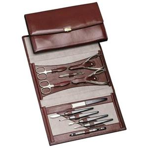 Hans Kniebes - Manicure-Etuis - Manicureetui nappa okselæder, 11 dele