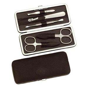 Hans Kniebes 5-Piece Stainless Full-Grain Amalfi Cowhide Leather Manicure Case Unisex 1 Stk.
