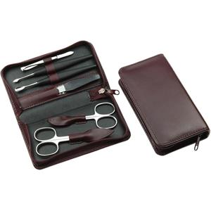 Hans Kniebes 6-Piece Nickel-Plated Full-Grain Nappa Cowhide Leather Manicure Case Unisex 1 Stk.