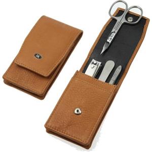 Hans Kniebes - Manicure-Etuis - 4-Piece Stainless Full-Grain Amalfi Cowhide Leather Pocket Manicure Case