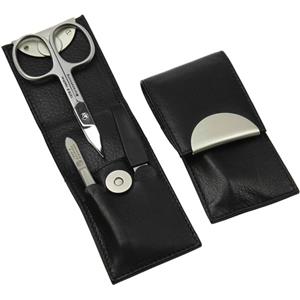 Hans Kniebes 3-Piece Stainless Full-Grain Nappa Cowhide Leather Pocket Manicure Case Unisex 1 Stk.