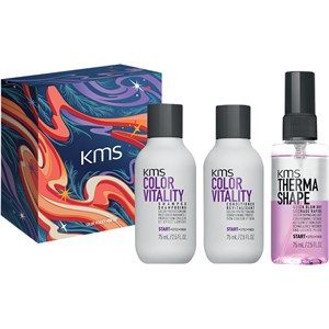 KMS Cheveux Colorvitality Coffret Cadeau Colorvitality Shampoo 75 Ml + Colorvitality Conditioner 75 Ml + Thermashape Quick Blow Dry 75 Ml 1 Stk.